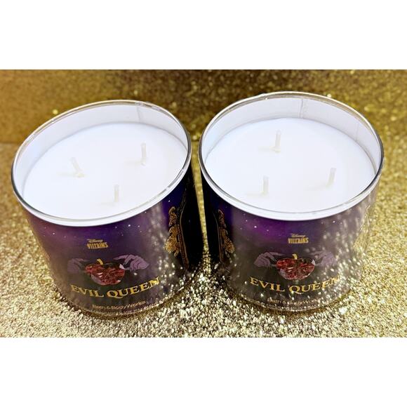 Lot of 2 Bath & Body Works Disney Villains Evil Queen Large 3-Wick Candle 14.5oz - Picture 7 of 8